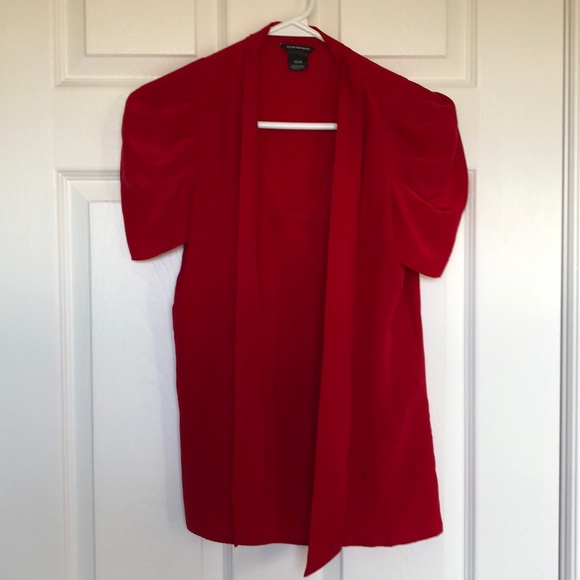 Club Monaco red silk blouse - Picture 3 of 6